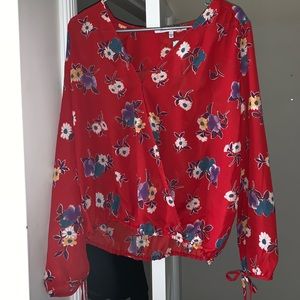 Aimee Tie Detail Surplice Top (L)